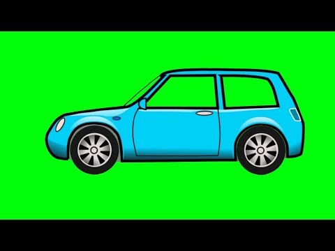 Cartoon Car Green Screen