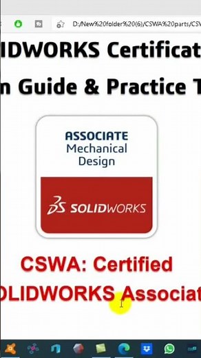 CSWA Sample Exam Solution -Watch Full Video in the Channel #solidworks #cswa #onlinecourse