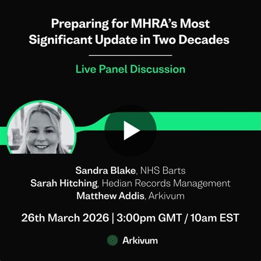 MHRA clinical trial record changes are coming. Are you ready? From 28th April 2026, new Medicines and Healthcare products Regulatory Agency requirements will change how sponsors manage the Trial… | Arkivum