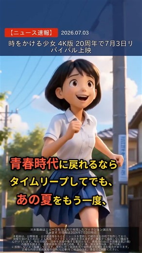 細田守監督のあの青春アニメ映画『時をかける少女』もう公開から“20年”!?⏳🌻4K版が7月3日から全国147館でリバイバル上映！2026.7.3 #時をかける少女 #映画 #細田守 #ぴよニュース