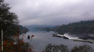 UHD 4K Willamette Falls with beautiful water reflection and movement of the water in Oregon 3840x2160 Ultra High Definition