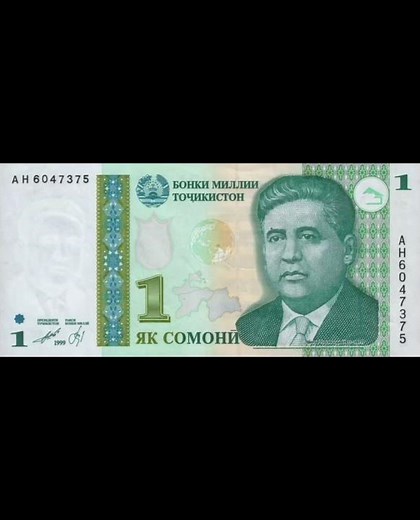 Tajikistani currency somoni.