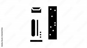 Candy Shop Product glyph icon animation. Candy Shop Building And Vending Machine Equipment For Selling Chewing Gum And Cookie, Chocolate And Cake