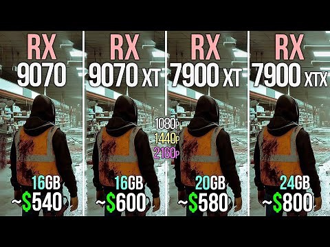 RX 9070 vs RX 9070 XT vs RX 7900 XT vs RX 7900 XTX - Test in 20 Games & Performance