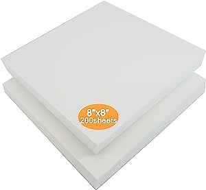 New brothread Tear Away Machine Embroidery Stabilizer Backing 8"x8" - 200 Precut Sheets - Medium Weight 1.8 oz - Fits 4x4 and 6x6 Hoops