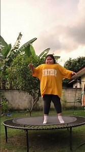 Jumping on the backyard trampoline was all fun and games