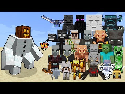 Mutant Snow Golem vs All Mobs in Minecraft - Minecraft Mob Battle