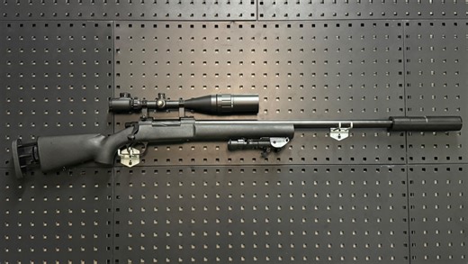 【黑色M24+全金属钢制螺纹拉栓】+金属24倍镜+金属支架+金属下弹仓+金属镜桥+金属刻字铭文消音+金属内外管