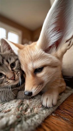 This Desert Fox Chose a Cat for Comfort