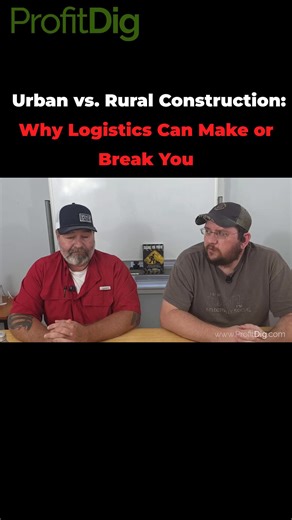 Every jobsite is different - and if you’re not factoring in where you’re working, you could be losing money before the first bucket hits the dirt. In this ProfitDig Live clip, Jeff and Jeff talk about how construction logistics change between urban and rural areas. From delayed tap schedules in busy cities to flexible inspectors in small towns, planning ahead can save your sanity (and your profit). Learn how to: Plan for long scheduling delays in urban jobs Take advantage of faster turnaround in