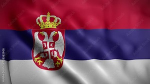 Serbia waving flag, Flag of Serbia Animation, Serbian Flag Closeup, 4k Serbian Flag Waving Animation Stock Video