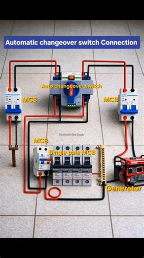 Automatic Changeover Switch ⚡ | Complete Wiring Connection 🔥🔥 #shortsfeed #ternding #viral #shorts