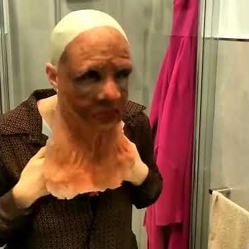 Italian female prosthetics old age makeup removal