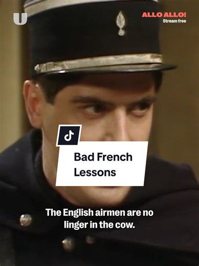 French lessons from Officer Crabtree? What could possibly go wrong... #sitcom #britishhumour #britishcomedy #boxset #comedy Stream Allo Allo! free on U. Link in bio.
