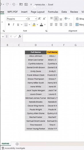 Excel Hack: Abbreviate Names After First Name