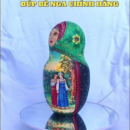 BỘ BÚP BÊ NGA MATRYOSHKA 10 LỚP 34CM CAO CẤP VẼ HOA VĂN "THÔN QUÊ SLAVO" #matryoshka