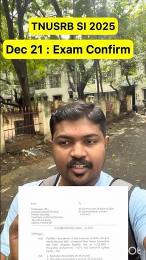 TNUSRB SI 2025 | Dec 21 | Exam Date Confirmed | #tnusrb #tnusrbsiexam #tnpsc #tnusrb_si