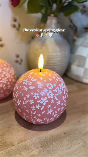 Flameless Carved Floral Candles for Spring Decor
