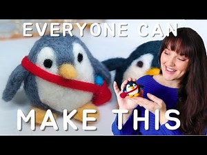 Making a beginner needle felted penguin (cuteness included)