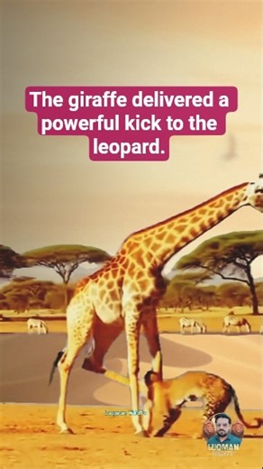 Giraffe Defends Itself With Brutal Kick #wildlife #animalfight