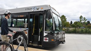 Bicycles and buses are environmentally friendly modes of transportation that complement each other well. If you’ve wanted to bring your bike with you on your ride but don’t know how, you’re in luck! We’ve broken it down for you step-by-step to help you get ready to roll. All C-TRAN buses are equipped with bike racks, so you can have the best of both worlds. C-TRAN also has bike lockers available to rent at 99th Street Transit Center and Fisher’s Landing Transit Center if you’re transferring buse