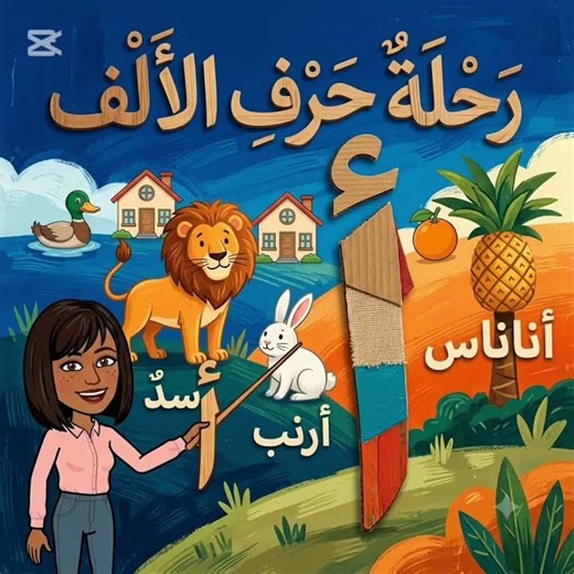 أنشودة حرف ( أ ) تعلم مع أ. فاطمة1 رحلة أحمد وأسامة التعليمية ا نتعلم الحروف, الأرقام، والقصص بحب💞