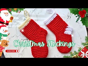 Easy Crochet Christmas Stockings | Step-by-Step Tutorial | Beginner Friendly Red & White Pattern]=[