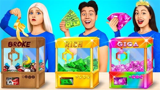 Rich vs Poor vs Giga Rich Food Challenge by RATATA | Ratata