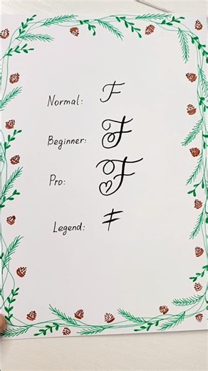 4 Elegant Calligraphy Styles of Letter F | Aesthetic Initials with Heart & Flourishes