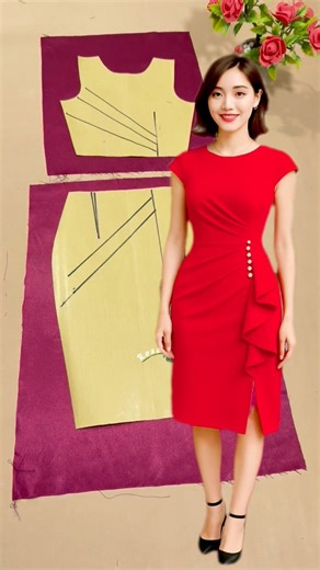 1.4M views · 22K reactions | dress design inspiration. easy pattern and elegant . ᰔᩚᰔᩚᰔᩚᰔᩚᰔᩚ✂️✂️ #design #pattern #fashion #style #moda #tailor #gamis #sewing #jahit #dikiş #tutorial #inspiration #inspirasi #ideas #creative #dress #celana #rok #model #diy #trend #hobby #creator #AI #editing #edit #visual #love #baby | Rose Modis | Facebook