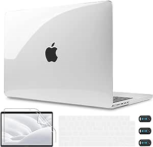 CISSOOK Transparent Clear Case for MacBook Pro 14 Inch 2023 2021 Release Model M2 A2779 A2442 M1 with Touch ID, Hard Shell Cover with Keyboard Cover for MacBook Pro 14.2" 2023 Pro/Max Chip - Clear
