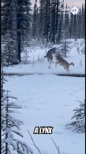 WOLF vs LYNX in a Northern Ontario Battle! #viral #wildlife #wolf #fypシ #fighting