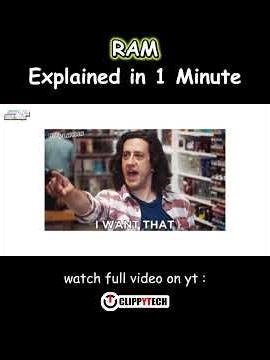 RAM Explained in 1 Minute #gaming #pc #techexplained #tech #shorts #computer