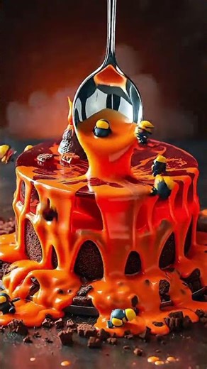 Lava Cake Eruption 🌋 | Satisfying Jelly Volcano in 4K Slow Motion