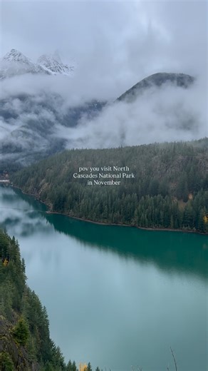 This is the OFF season?? 📍Diablo Lake, North Cascades National Park, Washington The cabin has a couple open dates this fall and winter! Only 15 minutes to the national park! Airbnb link in our bio🏔️🌲✨ Send to the person you want to visit here with! #northcascadesnationalpark #pnw #cabin #washingtonstate #northcascades #washington #nationalpark #winter | North Cascades Haven at the River