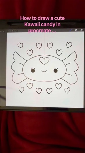 How to draw a cute Kawaii candy in procreate… #Procreate #Kawaii #Candy