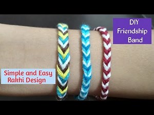 DIY Friendship Bracelet / Rakhi Design (Fishtail Braid)| Make Easy Rakhi at Home - Bracelet Tutorial