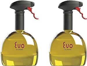 Evo Oil Sprayer 8110/2 Evo Sprayer Bottle, Non-Aerosol for Olive Cooking Oils, 18-ounce Capacity, Set of 2, 18 oz, Yellow