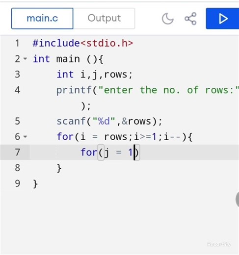 #C language | making patterns | for loop | #coding