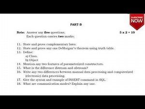 2nd PUC computer science supplementary exam question paper 2018