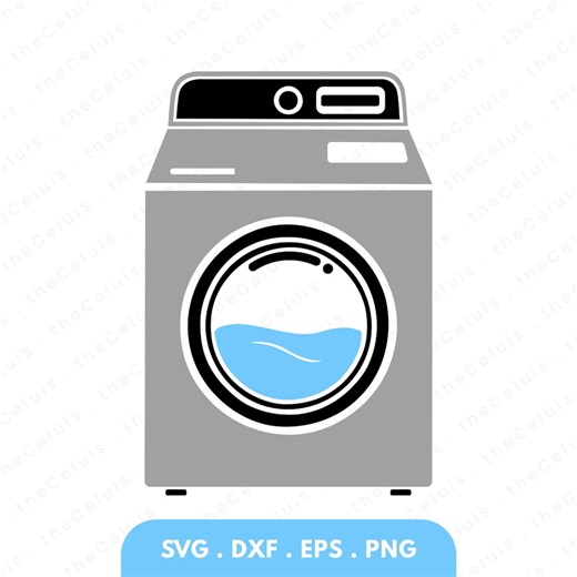 Washing Machine SVG PNG DXF Files: Laundry Clipart for Cutting, Engraving, Printing - Etsy UK