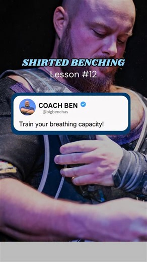 ➡️ SAVE this post to a collection called “Big Benchas Equipped” 👉 I’ll be sharing lessons of bench shirt mastery in a mini series, from my experience over 12 years competing. Going from a 400 lb bench to 820 lbs 🙌 Lesson #12 Train your breathing capacity Shirted benching requires you to strain with intensely heavy weight for a long period of time, without breathing It is likely that if you’re reading this, you’ve probably felt the sensation of feeling like you NEED to breathe as you’re fightin
