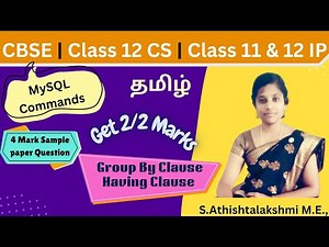 #4 MySQL Command Class 11 & 12 ,Class 11th IP | Group By Having Clause | Most Important Questions