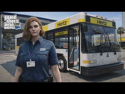 Gta 5 Let's Go To Work As HERTZ L.A Shuttle Bus Driver Services/Jobs!