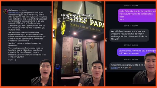 Ignorant food influencer scams family owned business out of hundreds and then tells her followers not to eat there after getting called out