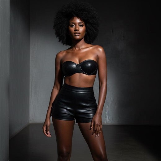 Black Leather Strapless Bra | High-waisted Leather Shorts | Premium Lingerie Set | Chic Top & Bottom for Her |fashion-forward Leather Outfit - Etsy