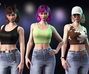 ArtStation - Streetwear Girl 1 - Casual Wear Girls Pack 1 | Game Assets