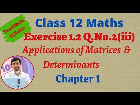 TN Class 12 Maths Applications of Matrices and Determinants Exercise 1.2 Sum 2(iii)
