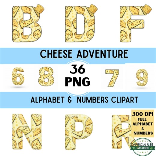 Cheese Alphabet Clipart PNG, Watercolor Swiss Cheese Letters & Numbers Set, Foodie Font Graphics, Gourmet Sublimation, 36 PNG Bundle - Etsy