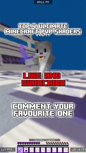 Top 4 Minecraft PVP Shaders | #minecraft #minecraftshaders #minecraftpvp